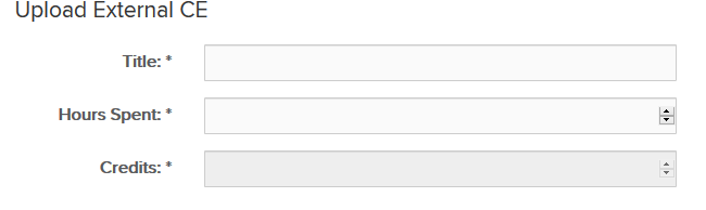 How to Load External CE Credits