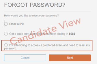 How to reset a password during an exam - Proctor-15