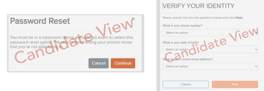 How to Reset a Password During an On-Site Exam