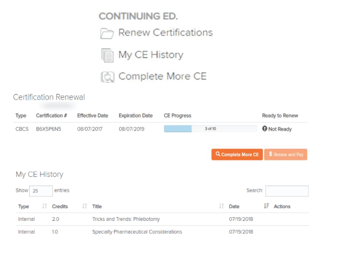 How to Renew an NHA Certification (nonExCPT)