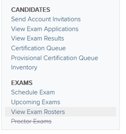 Approving a Roster for Third-Party Exams
